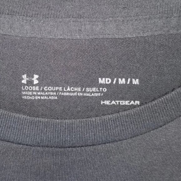 Under Armour Mens Size Medium Short SleeveT-Shirt Loose Heatgear Gray - Picture 4 of 6